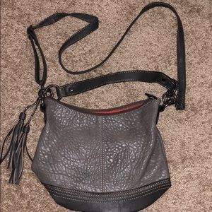 Grey faux leather purse
